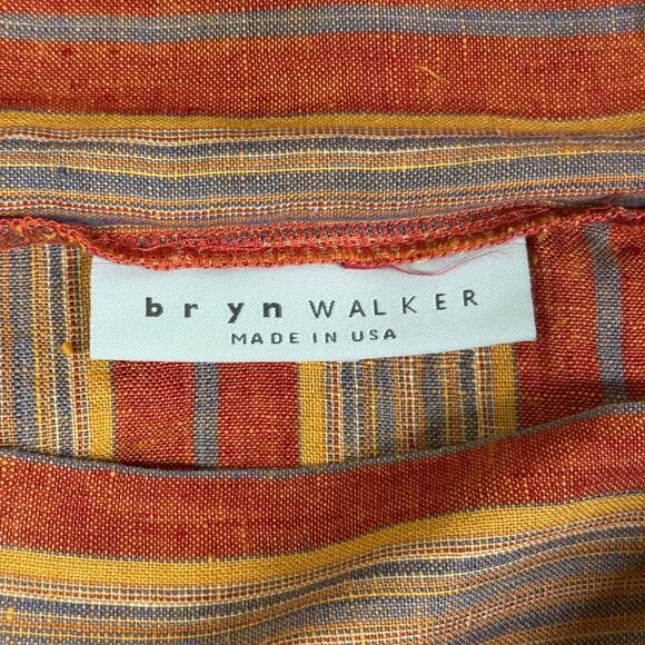 Bryn Walker Etta Red Yellow Striped Woven Cotton Cowl Neck Sleeveless Tank Top S - Picture 8 of 11